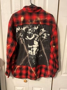 My Chemical Romance Back Graphic T-Shirt & Bleached Flannel - Size Men's XL